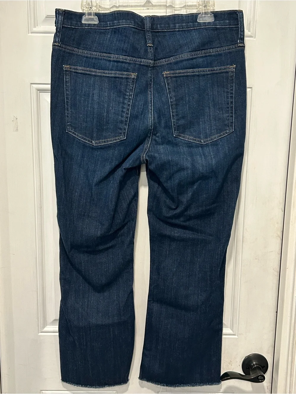 J.Crew Demi-Boot Crop Dark Indigo Raw Hem Denim Jeans Size 31